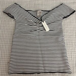 Anthropologie Black and White Striped Tank Top